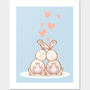 Bunnies in Love Posters and Art